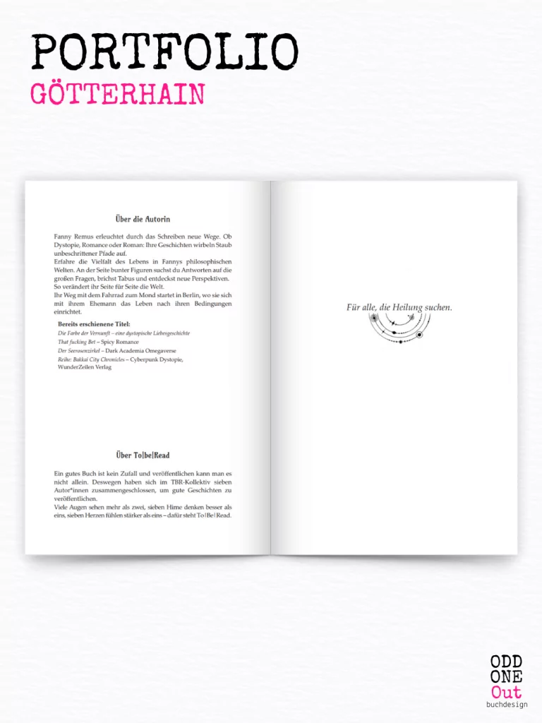 Über-Seite und Widmung (Illustration von Julia Dreams via Canva)